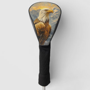 Bald Eagle Watercolor Mountains Golf Head Cover