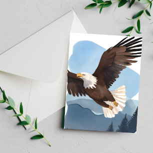 Bald Eagle Watercolor Painting Card
