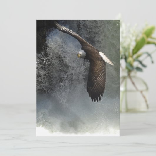 Bald Eagle & Waterfalls Invitation Cards (Standing Front)