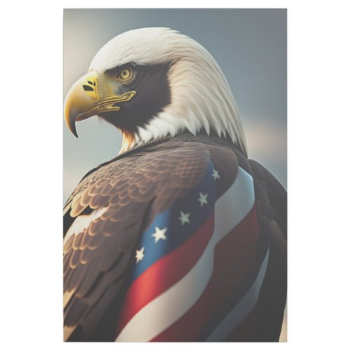 Bald Eagle Wearing Armor Holding An American Flag Gallery Wrap