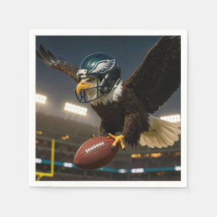 Bald Eagle Wearing Football Gear In Stadium Napkins