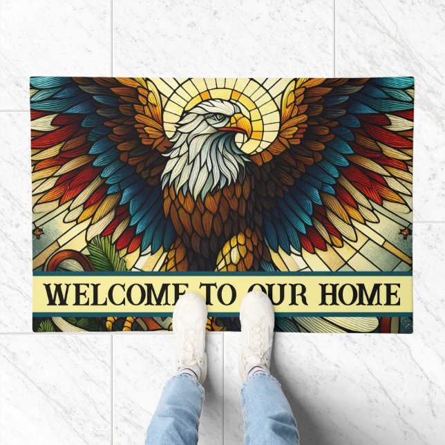 Bald Eagle Welcome to our home Doormat (Indoor)