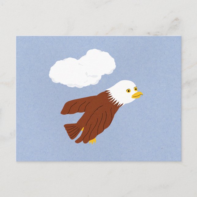 Bald Eagle Whimsical Cartoon Art Postcard (Front)
