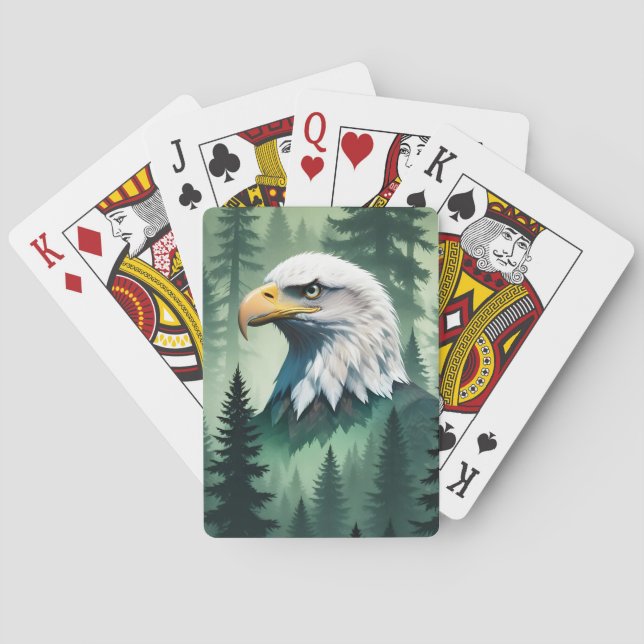 Bald Eagle Wildlife Animal Nature Environment Art Poker Cards (Back)