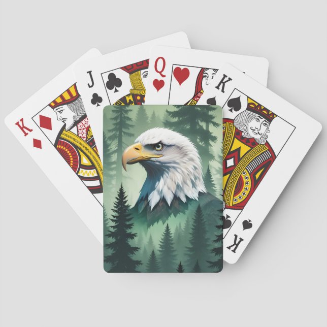 Bald Eagle Wildlife Animal Nature Environment Art Poker Cards (Back)