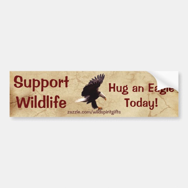BALD EAGLE Wildlife Support Funny Bumper Sticker (Front)