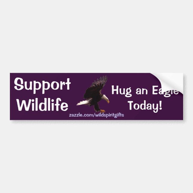 BALD EAGLE Wildlife Support Funny Bumper Sticker (Front)