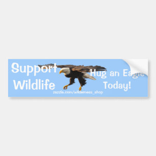BALD EAGLE Wildlife Supporter Funny Bumper Sticker