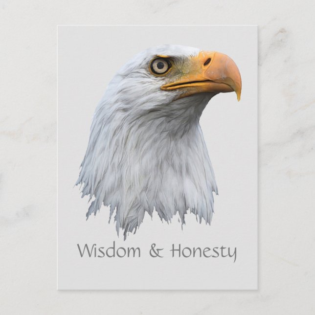 Bald Eagle Wisdom & Honesty customizable Postcard (Front)