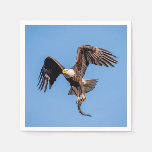 Bald Eagle with a fish Paper Napkins