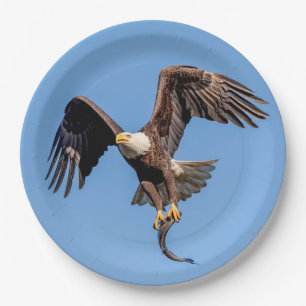 Bald Eagle with a fish Paper Plates