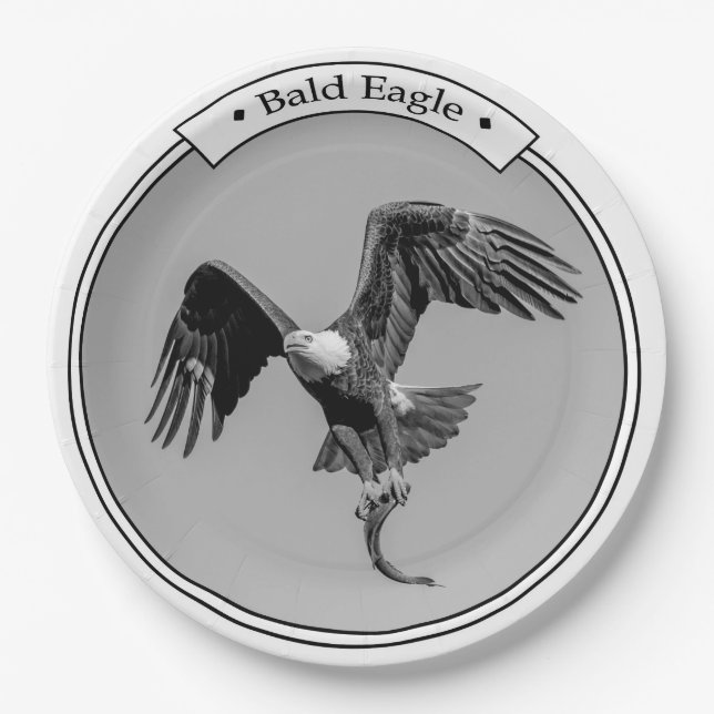 Bald Eagle with a fish Paper Plates (Front)