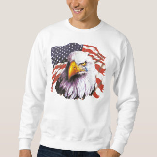 Bald Eagle With A Tear - USA Flag In Background Sweatshirt