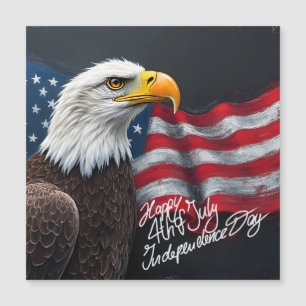Bald Eagle with American Flag 4th of July Art