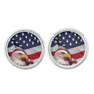 Bald Eagle with American Flag Cufflinks
