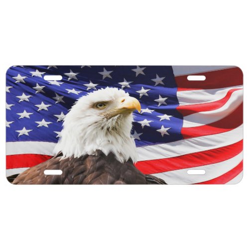 Bald Eagle with American Flag License Plate