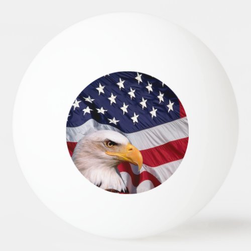 Bald Eagle with American Flag Ping Pong Ball