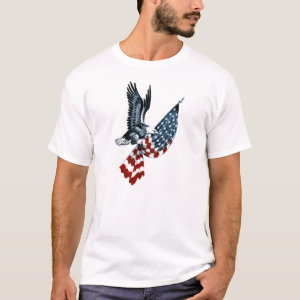 Bald Eagle with American Flag T-Shirt