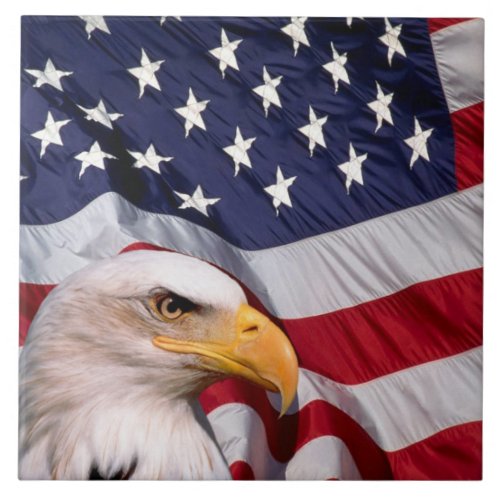 Bald Eagle with American Flag Tile