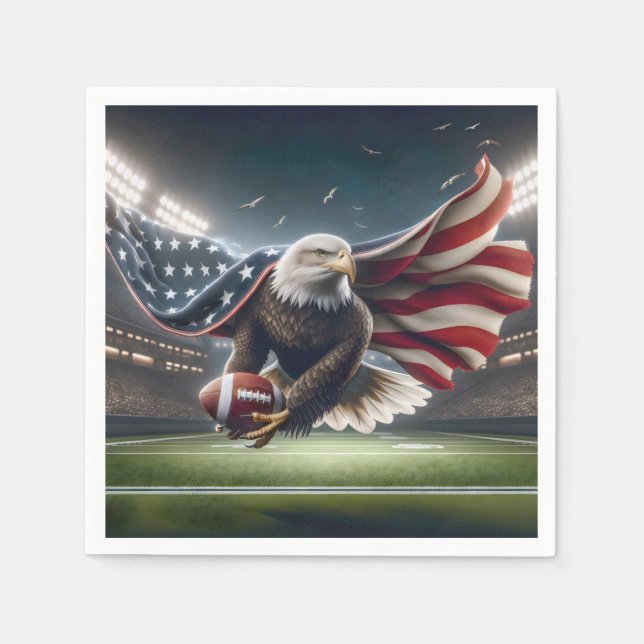 Bald Eagle With an American Football Napkins (Front)