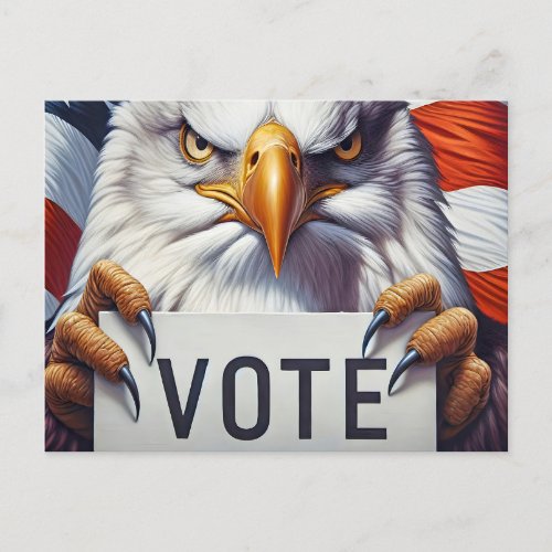 Bald Eagle With Election Vote Sign Postcard