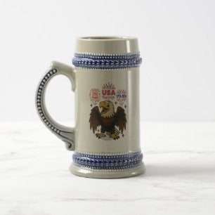 Bald Eagle with Fireworks– USA 250 Years 1776-2026 Beer Stein