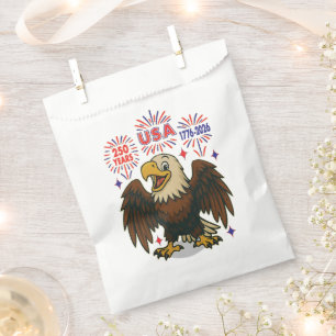 Bald Eagle with Fireworks– USA 250 Years 1776-2026 Favor Bag