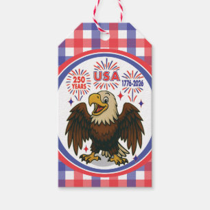 Bald Eagle with Fireworks– USA 250 Years 1776-2026 Gift Tags