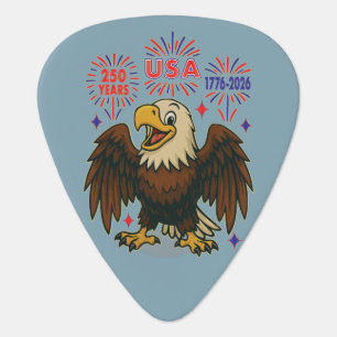 Bald Eagle with Fireworks– USA 250 Years 1776-2026 Guitar Pick