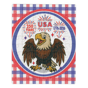 Bald Eagle with Fireworks– USA 250 Years 1776-2026 Jigsaw Puzzle