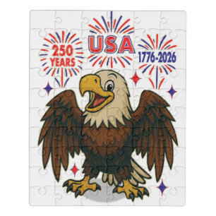 Bald Eagle with Fireworks– USA 250 Years 1776-2026 Jigsaw Puzzle
