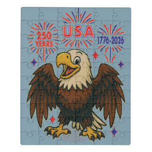 Bald Eagle with Fireworks– USA 250 Years 1776-2026 Jigsaw Puzzle
