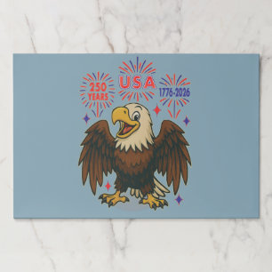 Bald Eagle with Fireworks– USA 250 Years 1776-2026 Paper Pad
