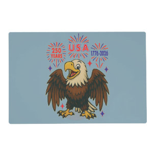 Bald Eagle with Fireworks– USA 250 Years 1776-2026 Placemat