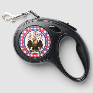 Bald Eagle with Fireworks– USA 250 Years 1776-2026 Retractable Pet Leash