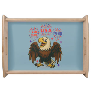 Bald Eagle with Fireworks– USA 250 Years 1776-2026 Serving Tray