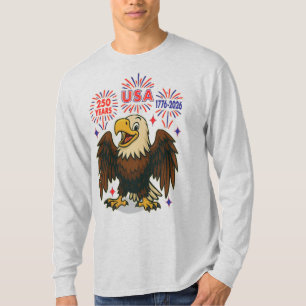Bald Eagle with Fireworks– USA 250 Years 1776-2026 T-Shirt