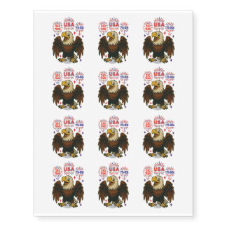 Bald Eagle with Fireworks– USA 250 Years 1776-2026 Temporary Tattoos