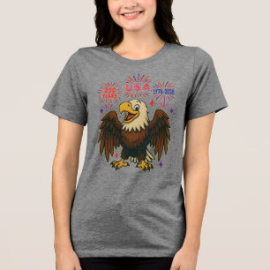 Bald Eagle with Fireworks– USA 250 Years 1776-2026 Tri-Blend Shirt