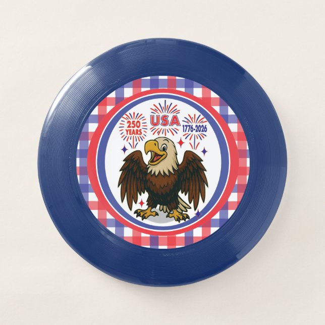 Bald Eagle with Fireworks– USA 250 Years 1776-2026 Wham-O Frisbee (Front)