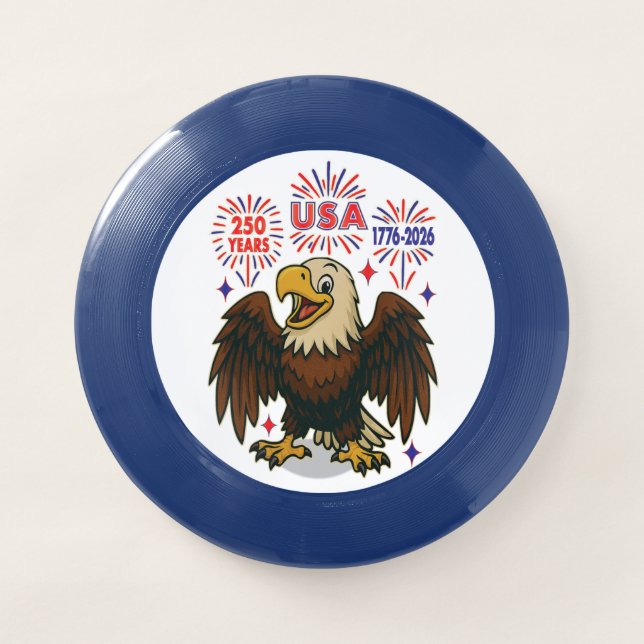Bald Eagle with Fireworks– USA 250 Years 1776-2026 Wham-O Frisbee (Front)