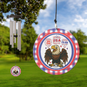 Bald Eagle with Fireworks– USA 250 Years 1776-2026 Wind Chime