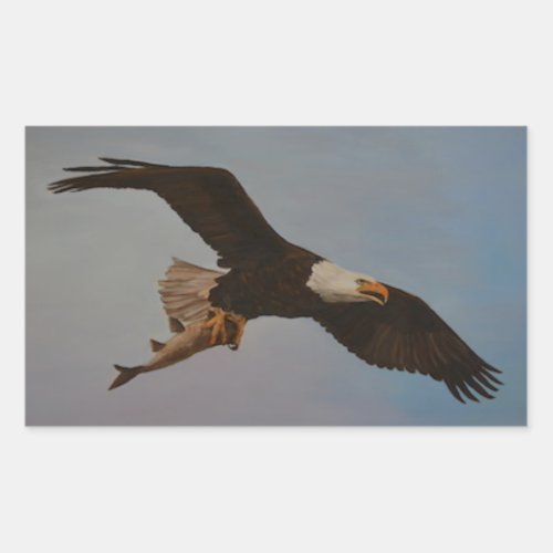 Bald Eagle with Fish Bird Art Stickers