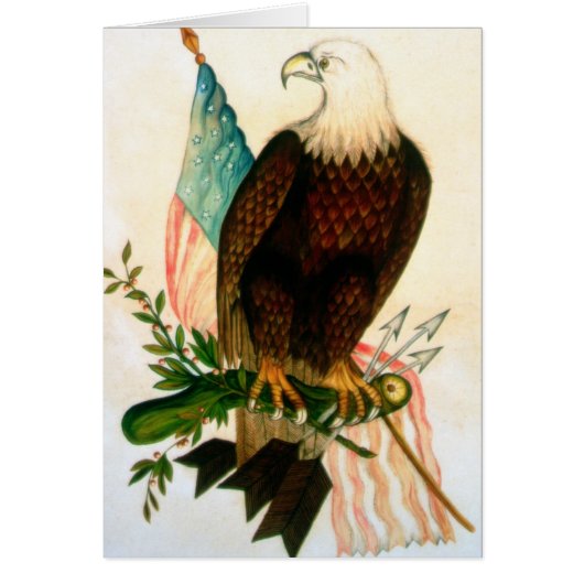 Bald eagle with flag cards (Front)