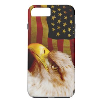 Bald Eagle With Flag Iphone 8 Plus/7 Plus Case by UDDesign at Zazzle