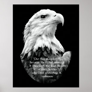 Bald Eagle with Patriotic Quote Poster