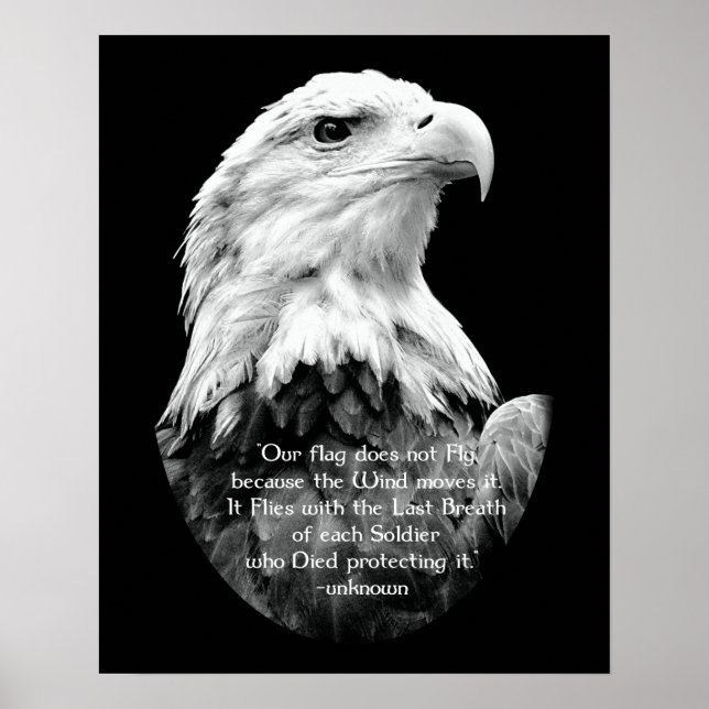 Bald Eagle with Patriotic Quote Poster (Front)