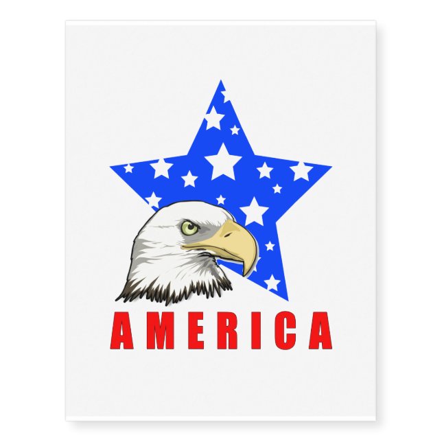 Bald Eagle with Stars | America Temporary Tattoos (Front)
