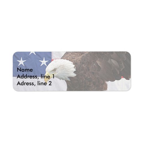 Bald Eagle with the American Flag Label