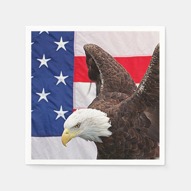 Bald Eagle with the American Flag Napkins (Front)